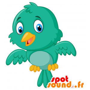 Mascota del pájaro verde, muy lindo y realista - MASFR029880 - Mascotte 2D / 3D