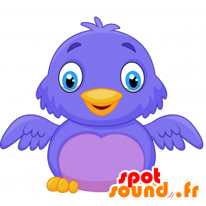 Mascotte de gros oiseau bleu, très mignon et attendrissant - MASFR029881 - Mascottes 2D/3D