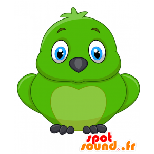Mascotte de gros oiseau vert, très mignon et attendrissant - MASFR029883 - Mascottes 2D/3D