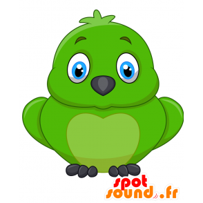 Mascotte de gros oiseau vert, très mignon et attendrissant - MASFR029883 - Mascottes 2D/3D