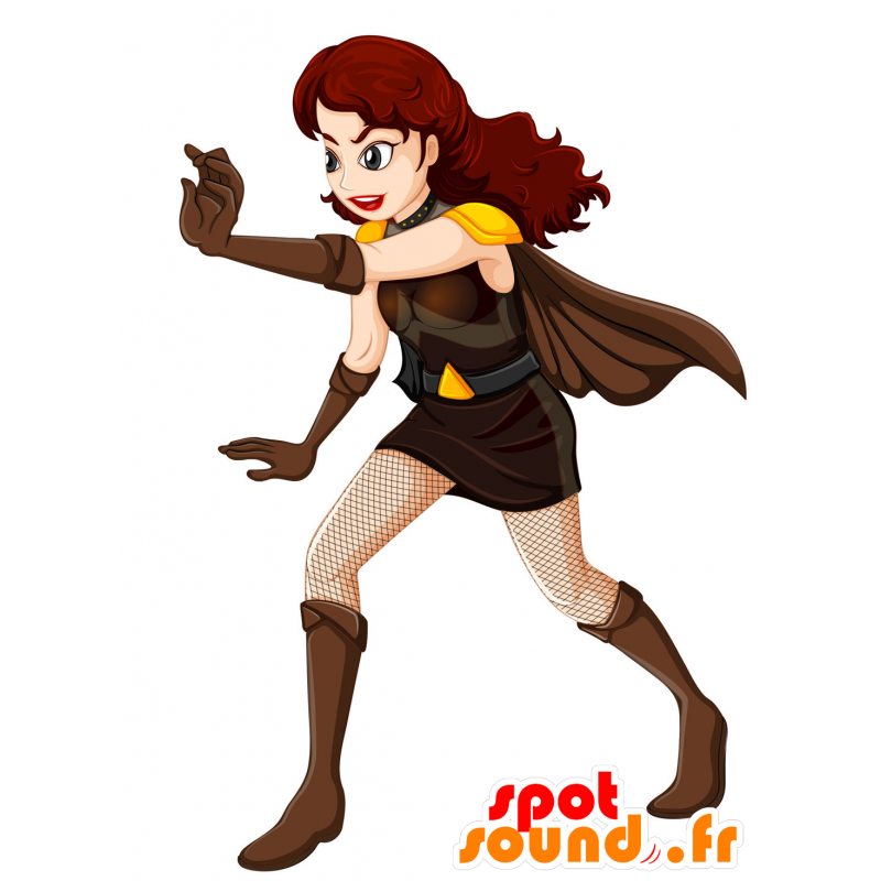 Mascot vigilante, sexig kvinna, superhjälte - Spotsound maskot