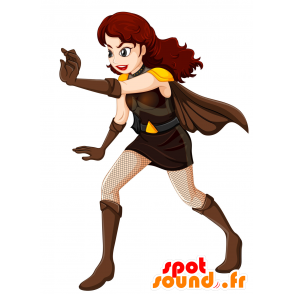 Mascot vigilante, sexig kvinna, superhjälte - Spotsound maskot