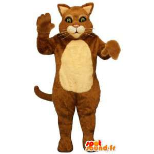 Bruine en witte kat mascotte - MASFR007520 - Cat Mascottes