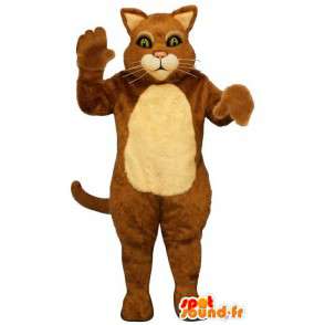 Bruine en witte kat mascotte - MASFR007520 - Cat Mascottes