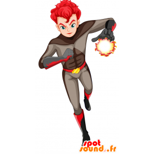 superhero μασκότ με ένα εφαρμοστό κοστούμι - MASFR029891 - 2D / 3D Μασκότ