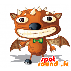 Dragón marrón mascota, gigante y divertido - MASFR029892 - Mascotte 2D / 3D