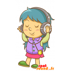 Mascot menina com cabelo azul - MASFR029900 - 2D / 3D mascotes