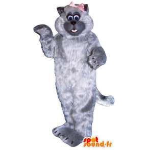 All chlupatý šedá kočka maskot - MASFR007524 - Cat Maskoti