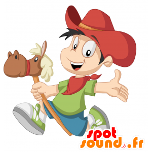 Mascot Junge gekleidet wie ein Cowboy - MASFR029912 - 2D / 3D Maskottchen
