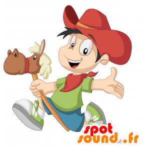 Mascotte de jeune garçon déguisé en cow-boy - MASFR029912 - Mascottes 2D/3D