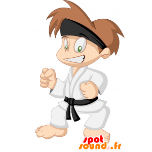 Boy Maskottchen Judoka, in einem Kimono gekleidet - MASFR029913 - 2D / 3D Maskottchen