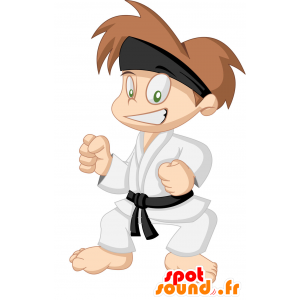 Boy Mascot judoka, gekleed in een kimono - MASFR029913 - 2D / 3D Mascottes