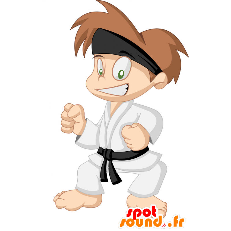 Poika Mascot judoka, pukeutunut kimono - MASFR029913 - Mascottes 2D/3D