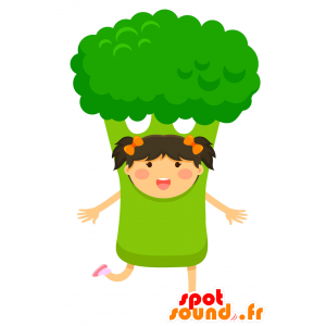 Maskottchen Kind als riesige Brokkoli gekleidet - MASFR029918 - 2D / 3D Maskottchen