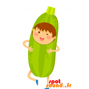 Mascot child dressed as giant zucchini - MASFR029921 - 2D / 3D mascots