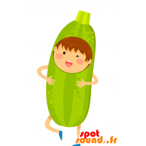 Mascotte d'enfant déguisé en courgette géante - MASFR029921 - Mascottes 2D/3D