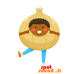 Di cipolla bambino vestito come mascotte. Cipolla Mascot - MASFR029922 - Mascotte 2D / 3D