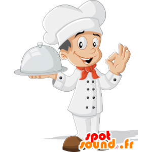Mascotte de chef cuisinier. Mascotte de restaurateur - MASFR029923 - Mascottes 2D/3D