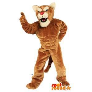 Brown tigre mascotte molto muscoloso - MASFR007528 - Mascotte tigre