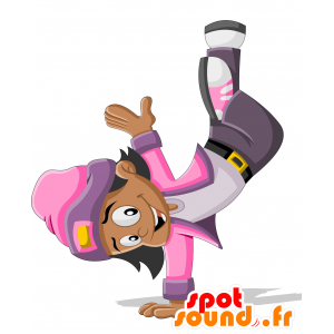 Mascota del adolescente vestida de bailarina de hip-hop - MASFR029930 - Mascotte 2D / 3D