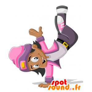 Mascotte d'adolescente en tenue de danseuse hip-hop - MASFR029930 - Mascottes 2D/3D