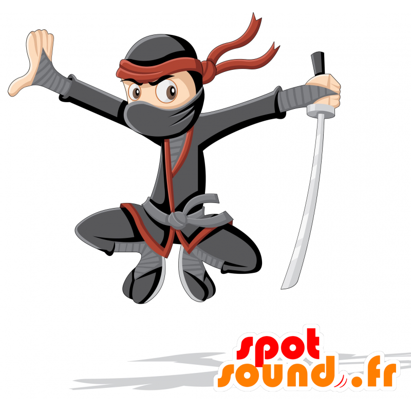 Vetor de mascote ninja de corpo inteiro para projetos online