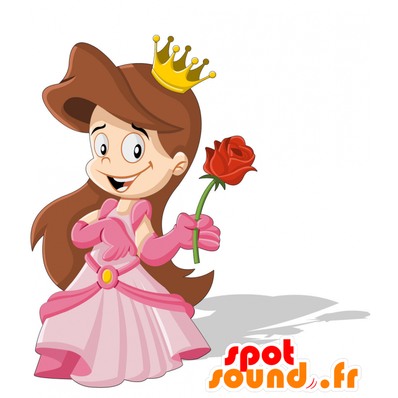 Princess-Maskottchen mit einem schönen rosa Kleid - MASFR029935 - 2D / 3D Maskottchen