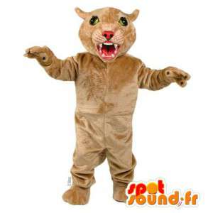 Béžová kočičí maskot - Plyšové velikosti - MASFR007530 - Jungle zvířata