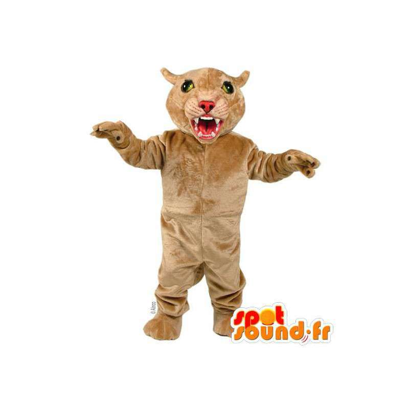 Feline mascot beige - Plush all sizes - MASFR007530 - The jungle animals