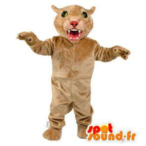 Beige feline maskot - Plysj størrelser - MASFR007530 - jungeldyr