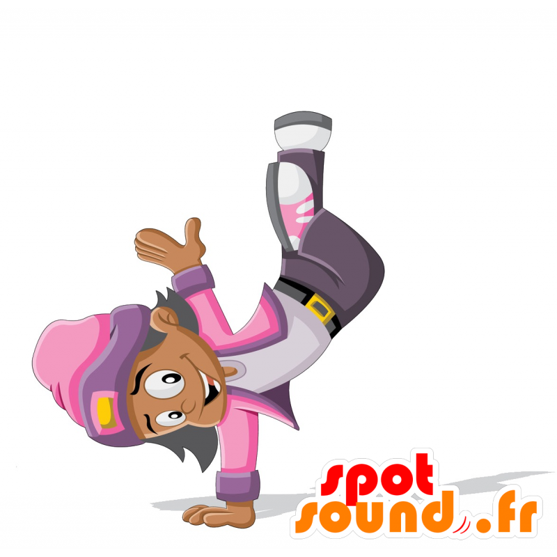 Hip-hop danser maskot. Ung maskot - Spotsound maskot kostume