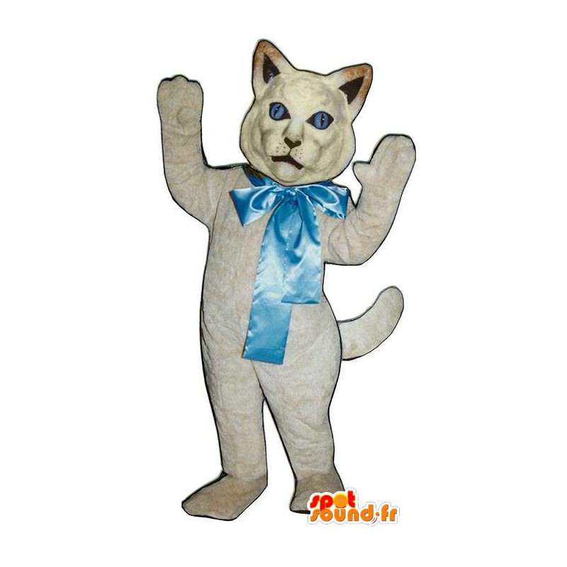 Hvit katt maskot, feline - MASFR007532 - Cat Maskoter