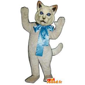 Hvit katt maskot, feline - MASFR007532 - Cat Maskoter