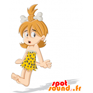 Mascotte de fille de Cro-Magnon. Mascotte préhistorique - MASFR029948 - Mascottes 2D/3D