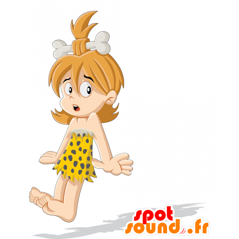 Ragazza mascotte Cro-Magnon. mascotte preistorico - MASFR029948 - Mascotte 2D / 3D