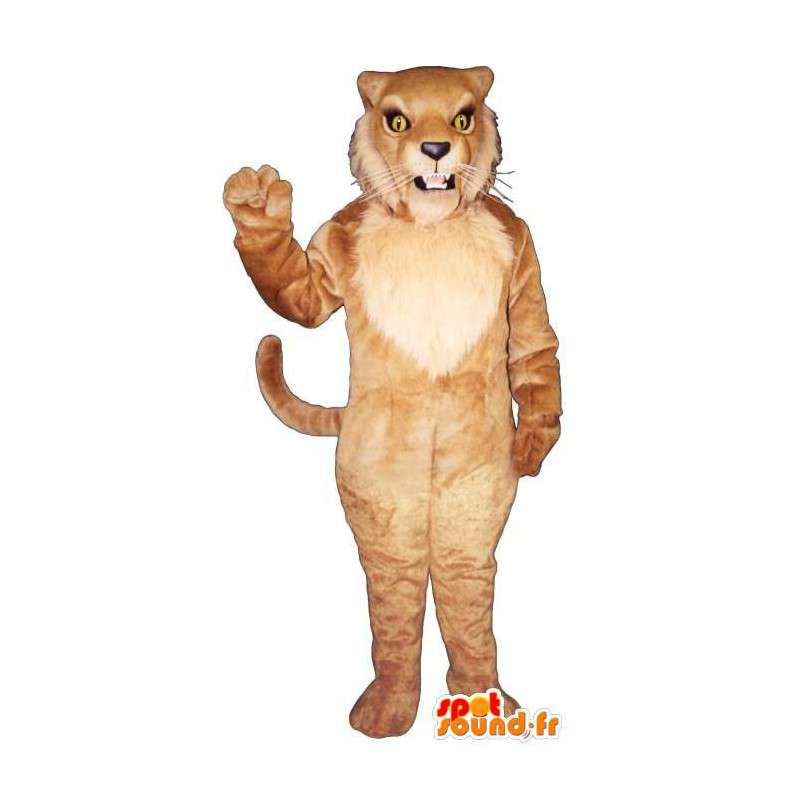 Brun tiger kostume, løve - Spotsound maskot kostume