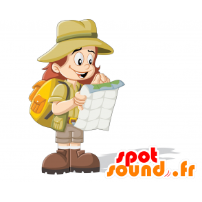 Mascot avonturier. explorer vrouwelijke mascotte - MASFR029952 - 2D / 3D Mascottes