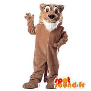 Mascotte de tigre marron et blanc. Costume de tigre marron - MASFR007534 - Mascottes Tigre