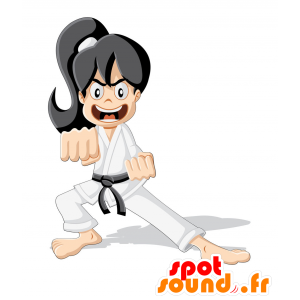 Mascotte judoka, donna in kimono. mascotte karateka - MASFR029957 - Mascotte 2D / 3D
