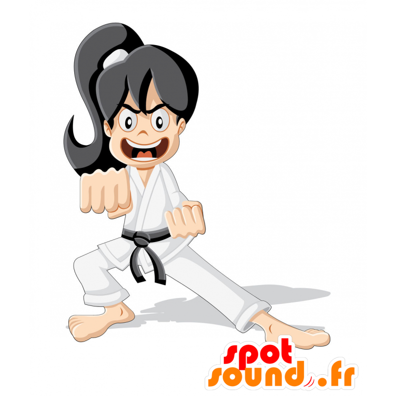 Judoka maskot, kvinna i kimono. Karateka maskot - Spotsound