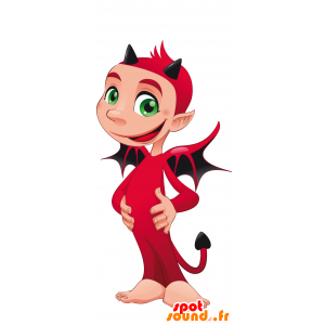 Maskotti punainen paholainen siivet ja sarvet - MASFR029961 - Mascottes 2D/3D