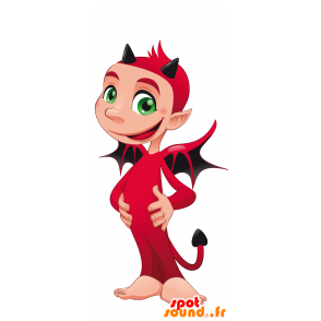 Maskotti punainen paholainen siivet ja sarvet - MASFR029961 - Mascottes 2D/3D