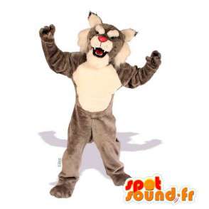Mascot of gray and white tiger - MASFR007535 - Tiger mascots