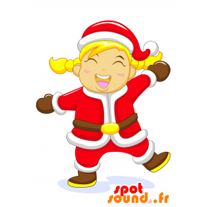 Mascotte de fille blonde habillée en Père-Noël - MASFR029962 - Mascottes 2D/3D