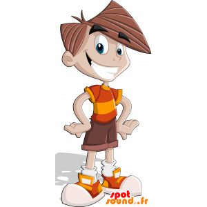 Mascot dreng, teenager, meget smilende - Spotsound maskot