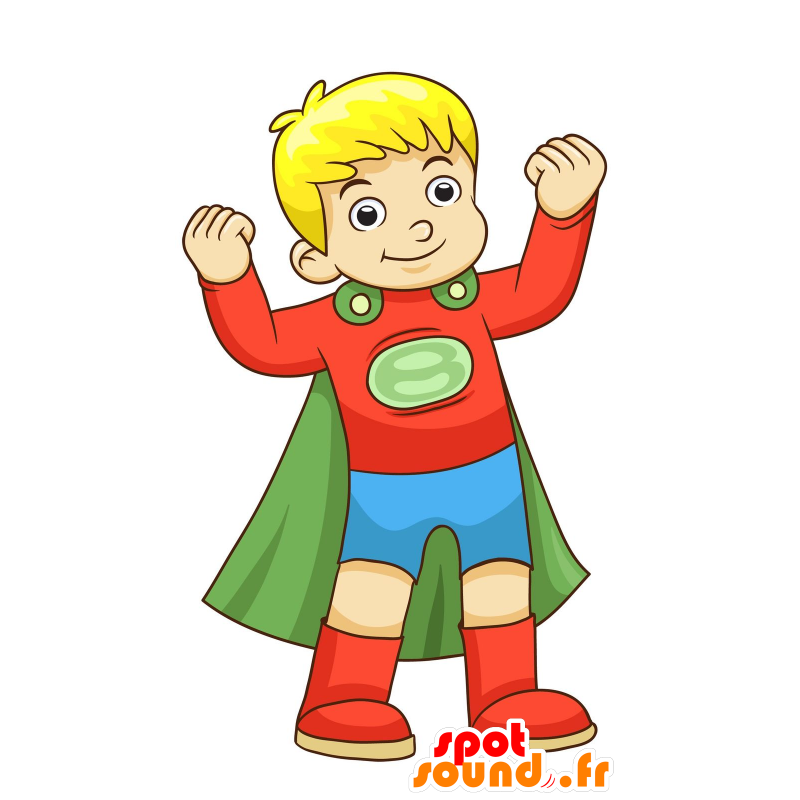 Mascot boy dressed as superhero outfit - MASFR029968 - 2D / 3D mascots