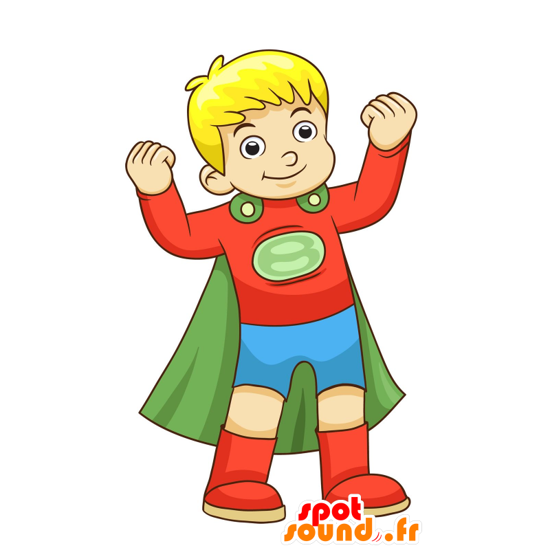 Μασκότ αγόρι ντυμένο ως στολή υπερήρωα - MASFR029968 - 2D / 3D Μασκότ