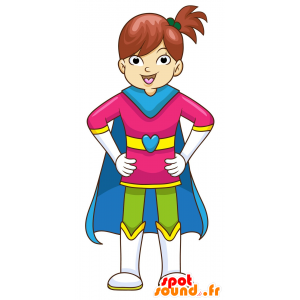 Dziewczynka maskotka ubrana w futurystycznym stroju - MASFR029972 - 2D / 3D Maskotki