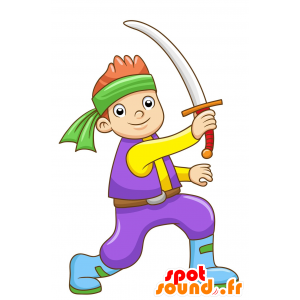 Ninja maskot. Ninja Boy Mascot - MASFR029975 - 2D / 3D Mascots