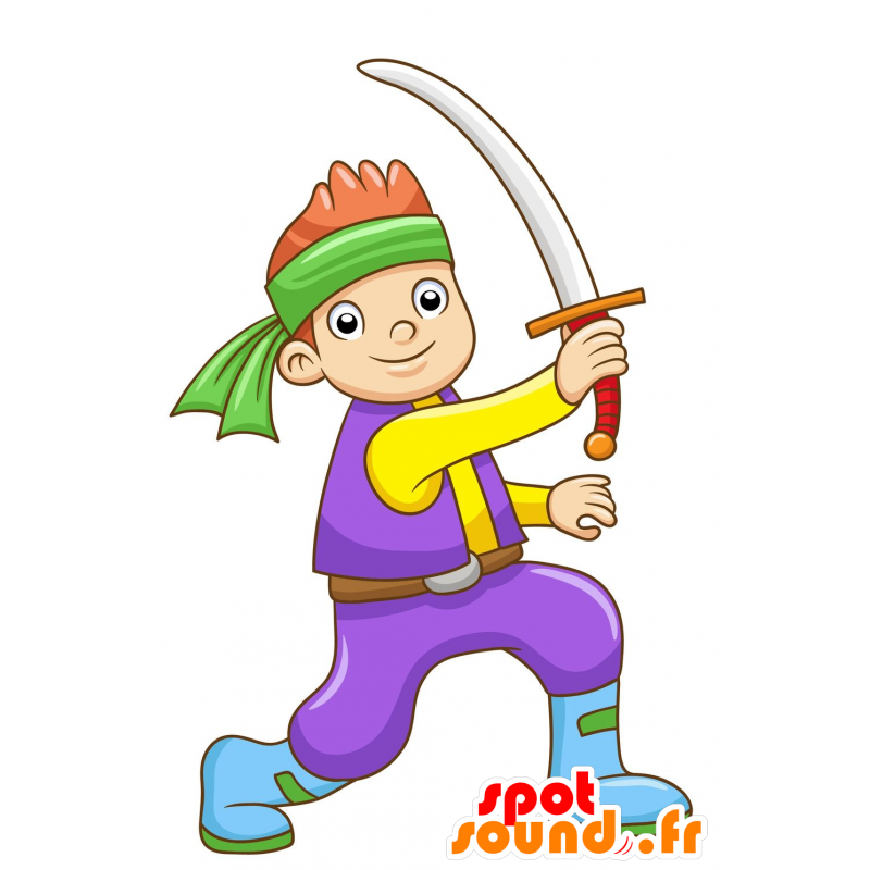 Mascotte ninja. ragazzo mascotte ninja - MASFR029975 - Mascotte 2D / 3D